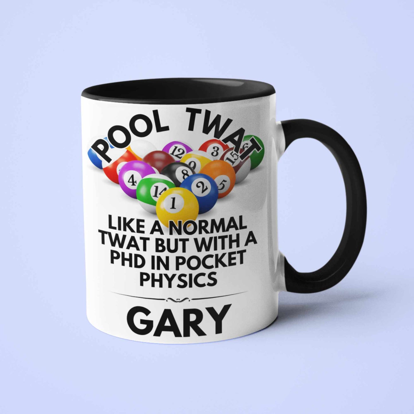 Pool Twat Mug - Personalised Funny Pool Player Gift, Customised Mugs UK, Pool Enthusiast Present, Unique Billiards Gifts