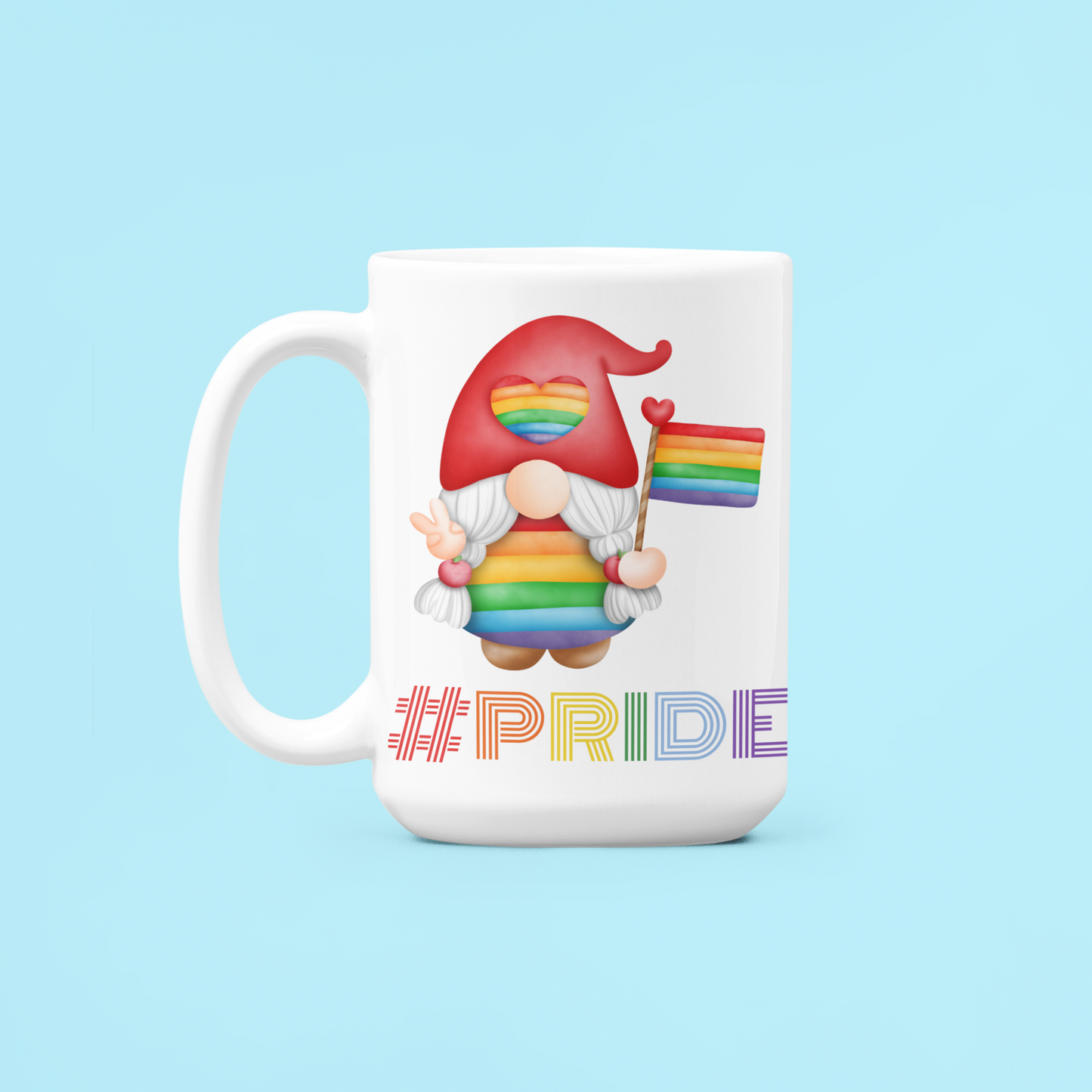 Gnome lady gay pride LGBTQIA coffee mug