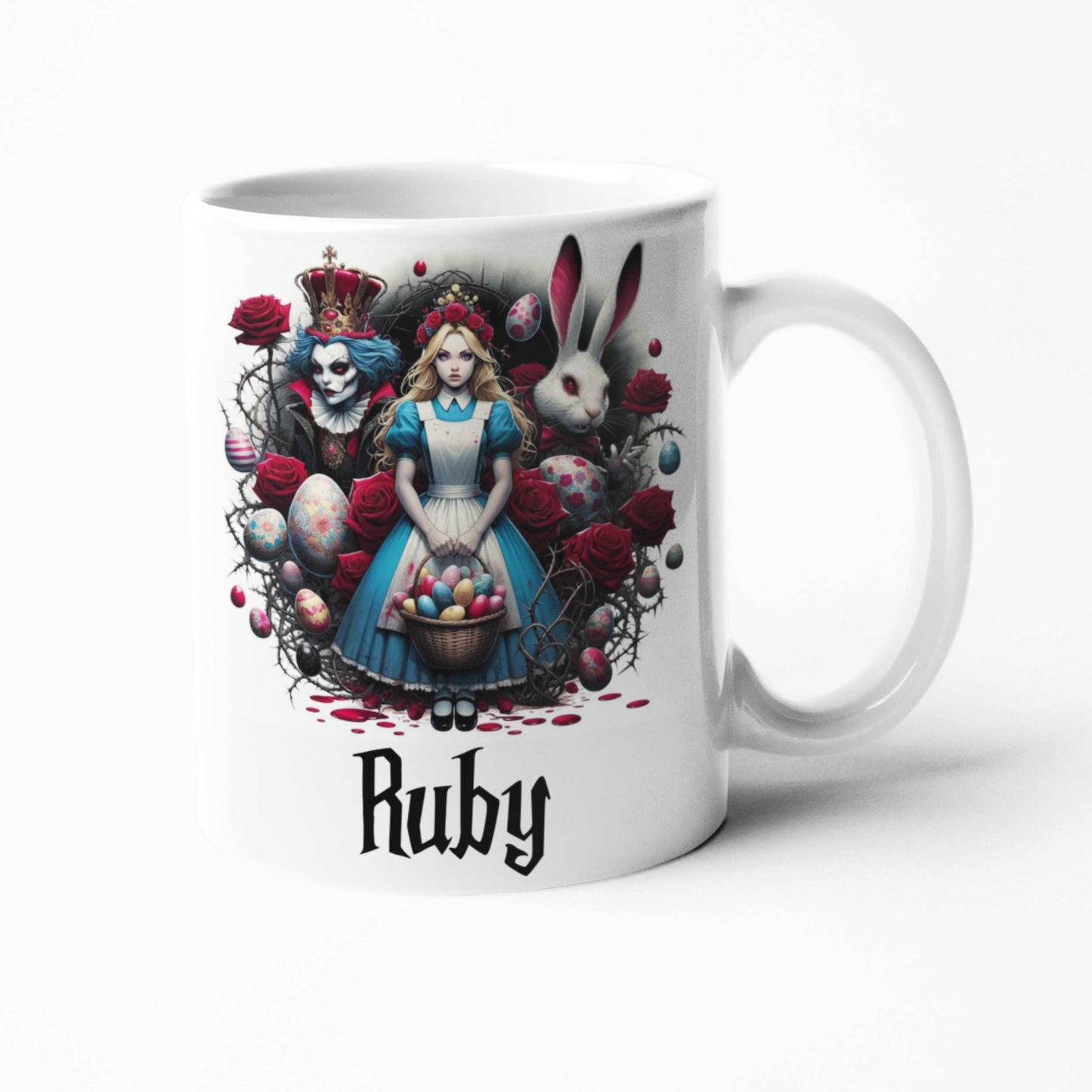 Easter Gifts | for Adults | for teens | Alice in Wonderland | Big Coffee Mugs | Gothic Gifts | Roses and Thorns | Alternative Gifts