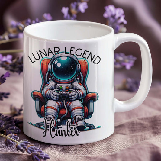 Lunar Legend Gamer Mug – Personalised Astronaut Gaming Gift for Space Lovers, Geeky Gamers, & Sci-Fi Fans – Perfect for Birthdays, Christmas, and Father's Day