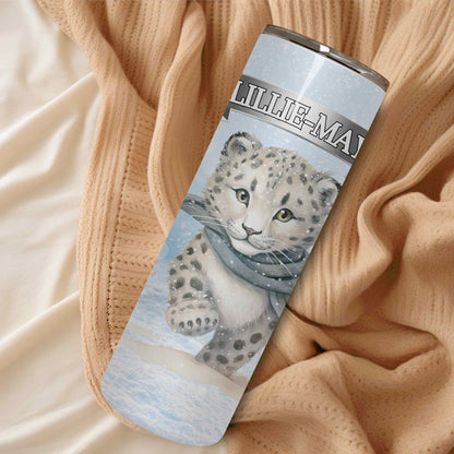 Snow Leopard Custom Tumbler Christmas gift for daughter mum nan sister aunt children Xmas stocking filler