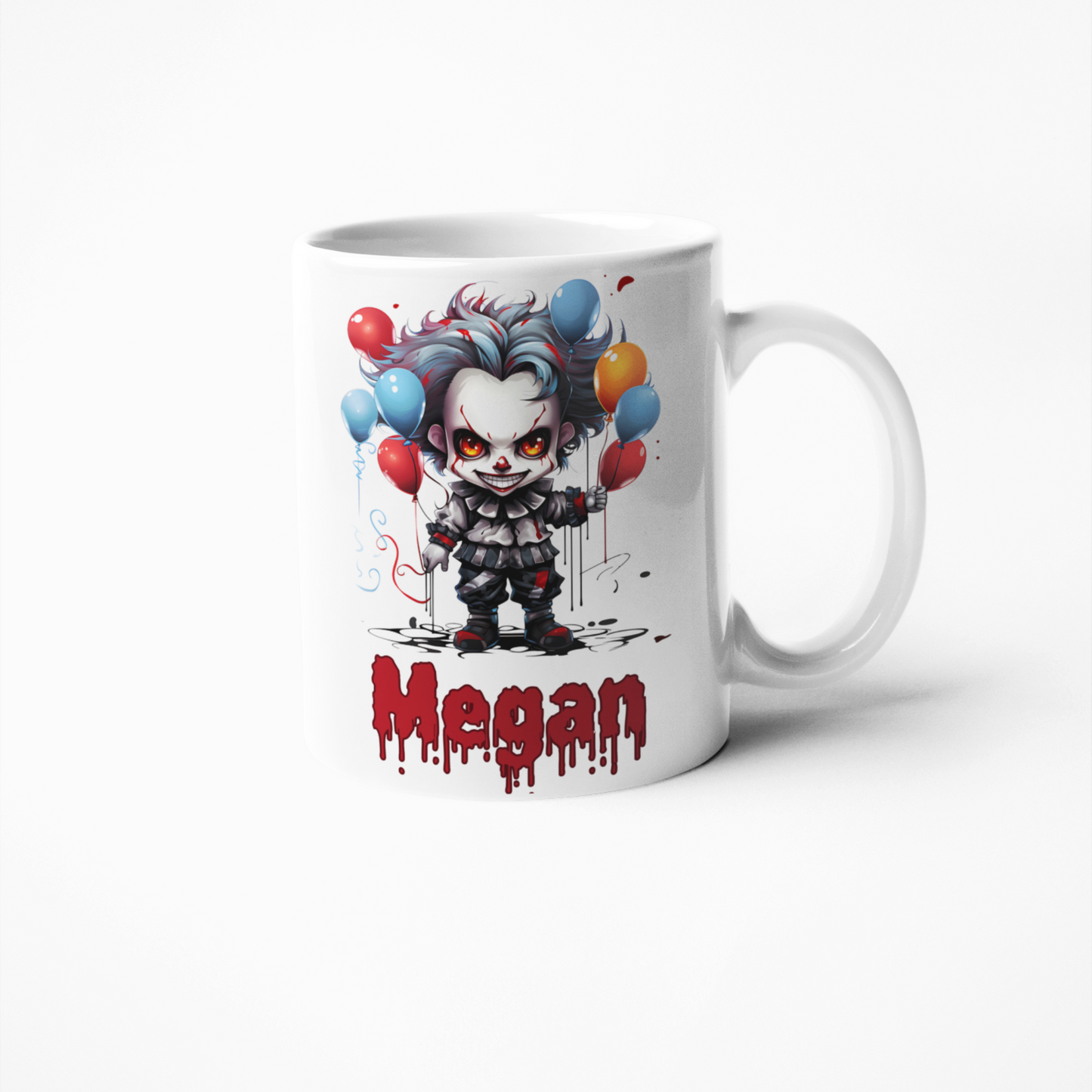 Halloween horror clown personalised coffee mug