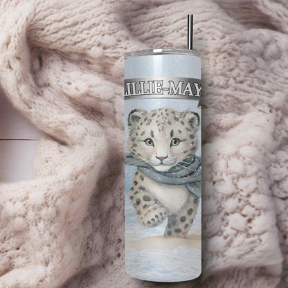 Snow Leopard Custom Tumbler Christmas gift for daughter mum nan sister aunt children Xmas stocking filler