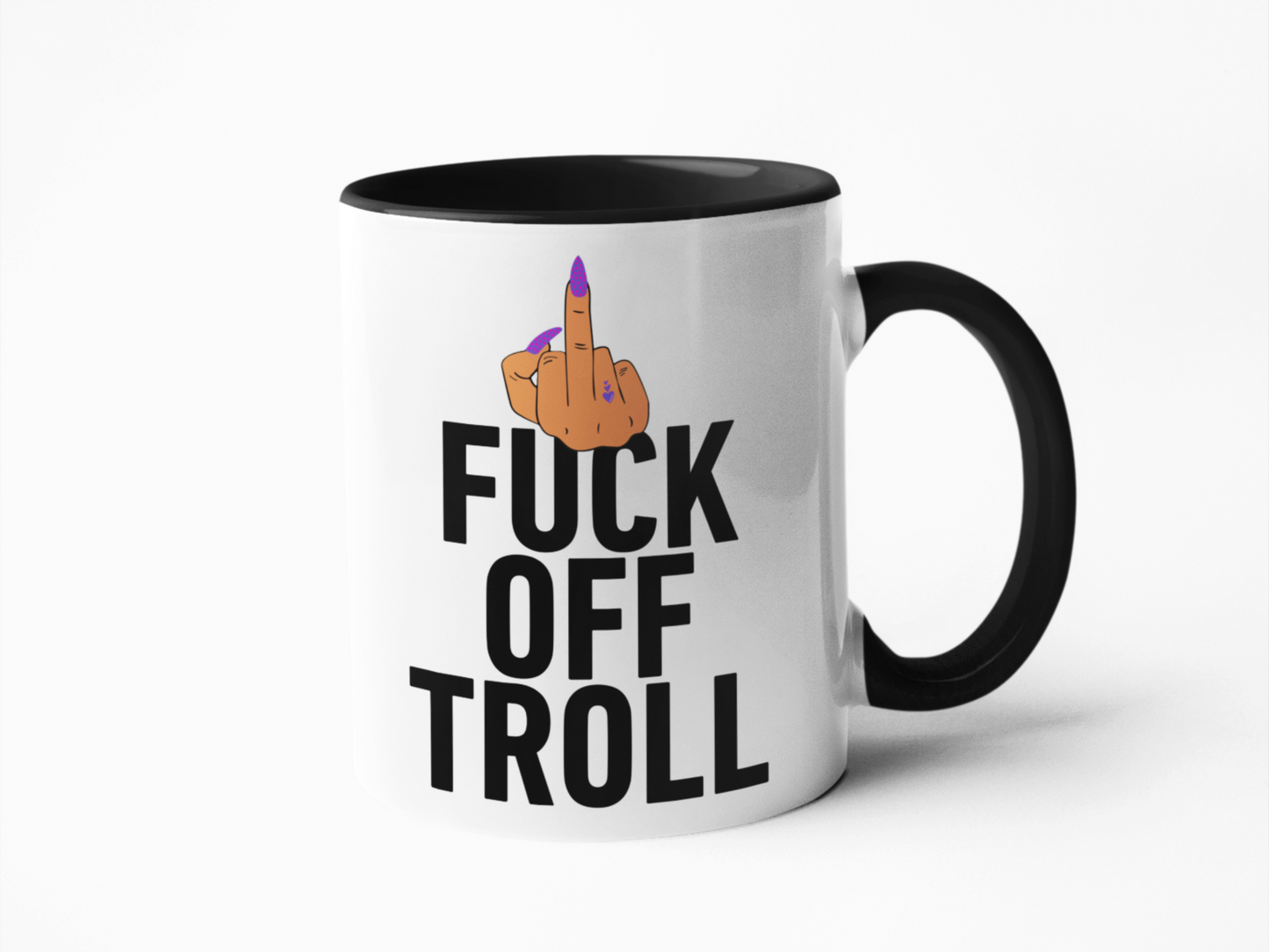 Fuck off troll funny coffee mug