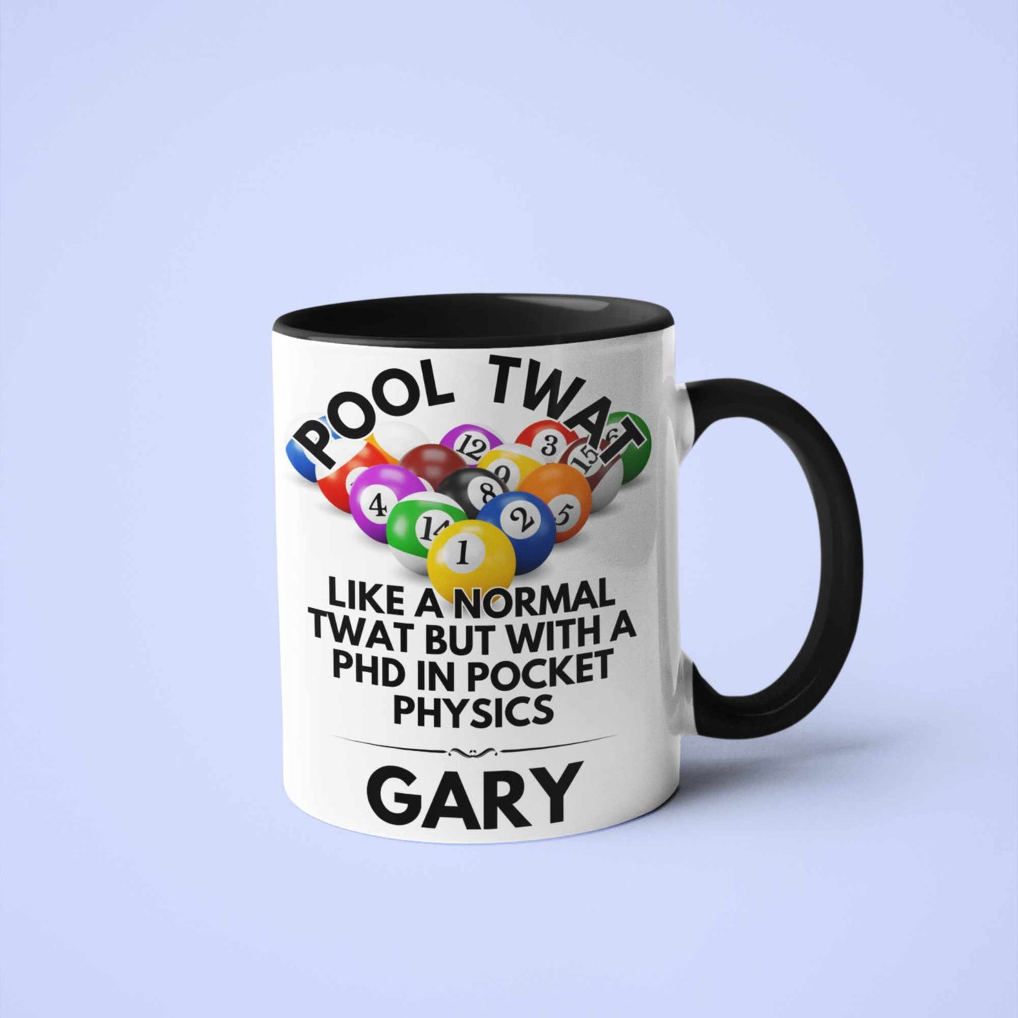 Pool Twat Mug - Personalised Funny Pool Player Gift, Customised Mugs UK, Pool Enthusiast Present, Unique Billiards Gifts