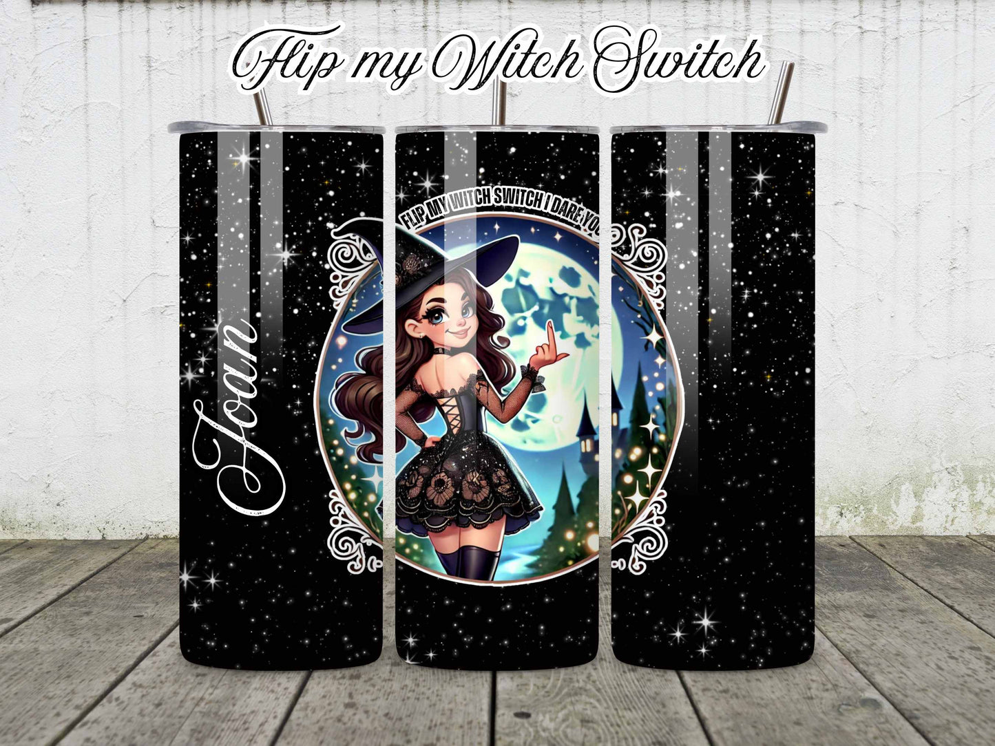 Flip My Witch Switch Stainless Steel Tumbler – Wickedly Wonderful, Enchanted Drinkware, Witchcraft Gifts