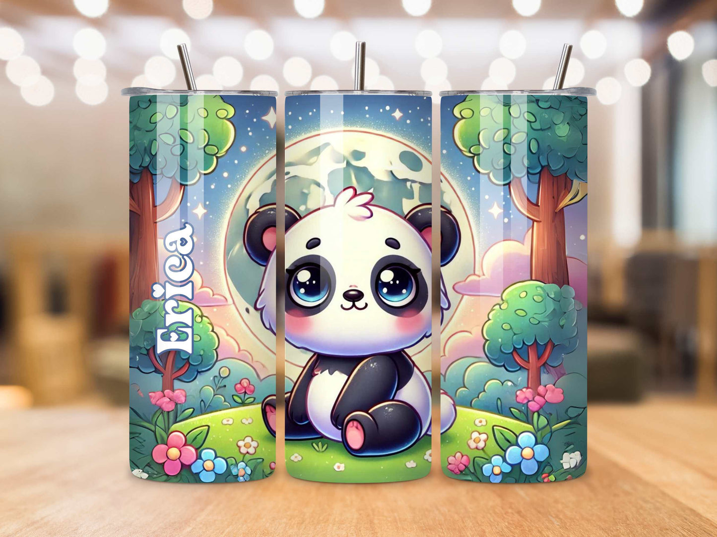 Adorable Personalised Baby Panda Tumbler - Custom Name - Perfect Gift for Kids and Panda Lovers