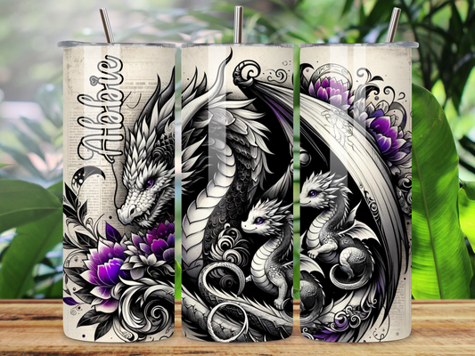 Majestic Dragon Personalised Tumbler - Customisable, Stainless Steel, 20oz, Perfect Gift