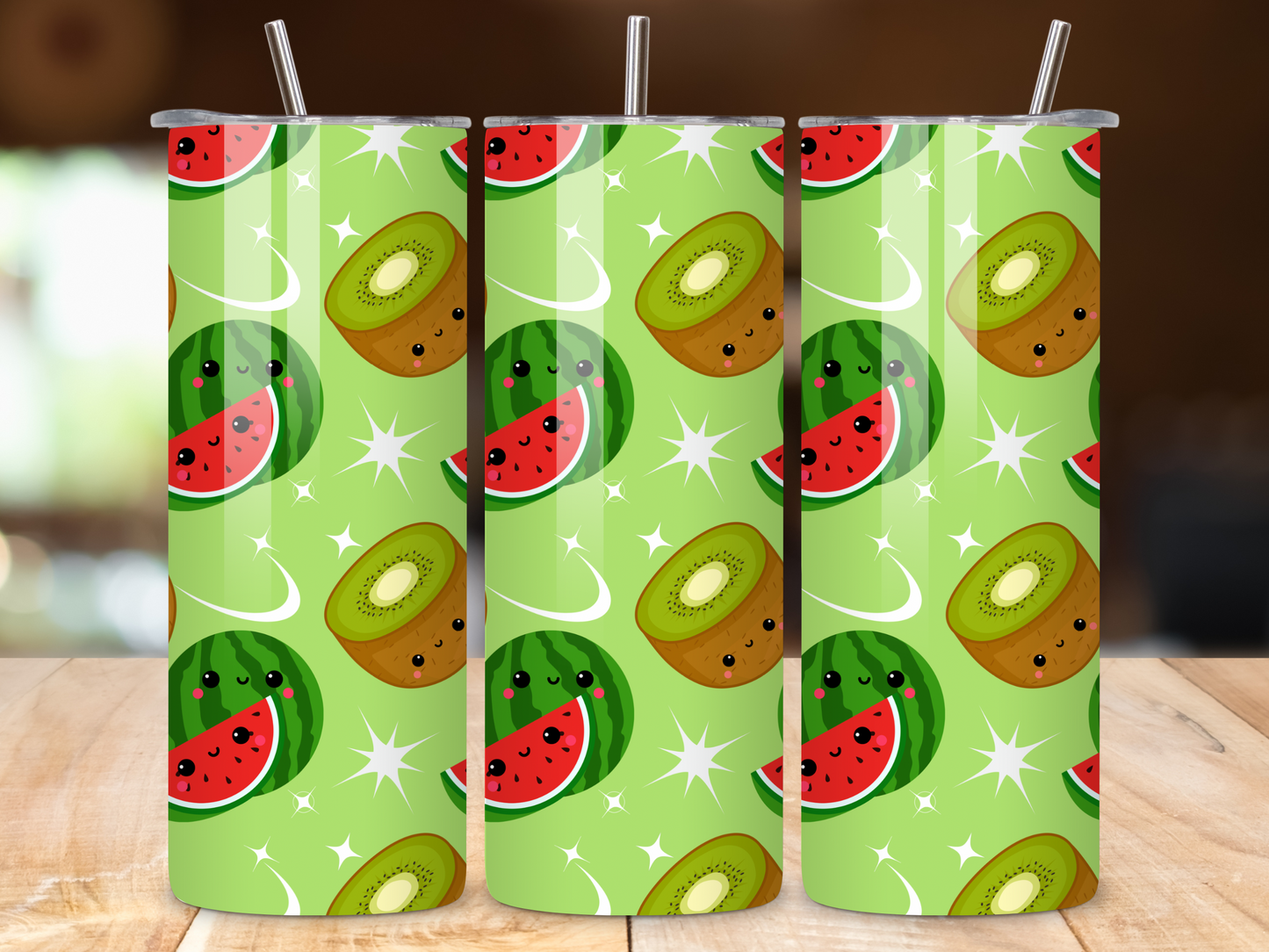 Cheerful Kiwi Watermelon Tumbler – 20oz Stainless Steel, Insulated, Eco-Friendly