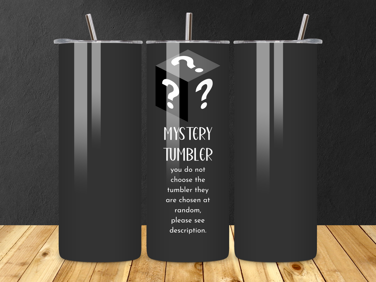 Mystery Tumblers Surprise Set - Random Design Stainless Steel Tumblers, 20oz, Hot & Cold Drink Insulated Travel Mugs