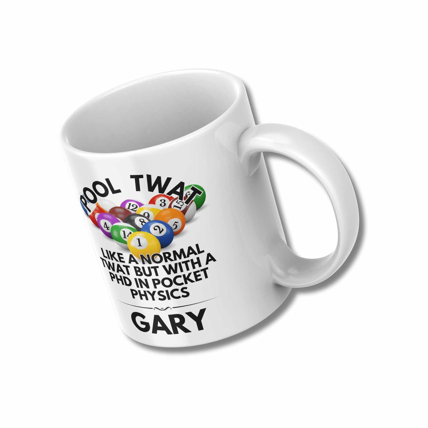 Pool Twat Mug - Personalised Funny Pool Player Gift, Customised Mugs UK, Pool Enthusiast Present, Unique Billiards Gifts