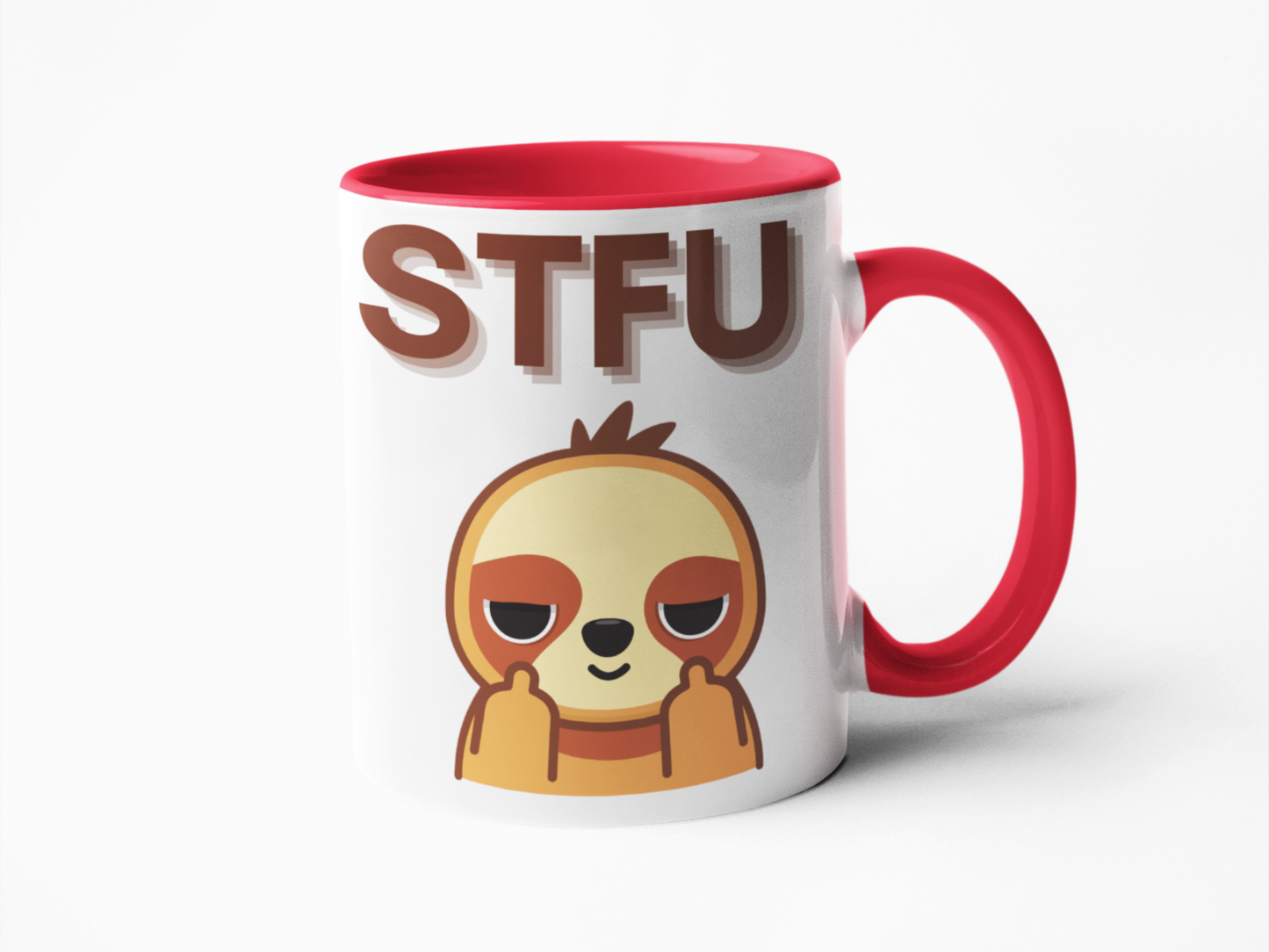 STFU sloth coffee mug
