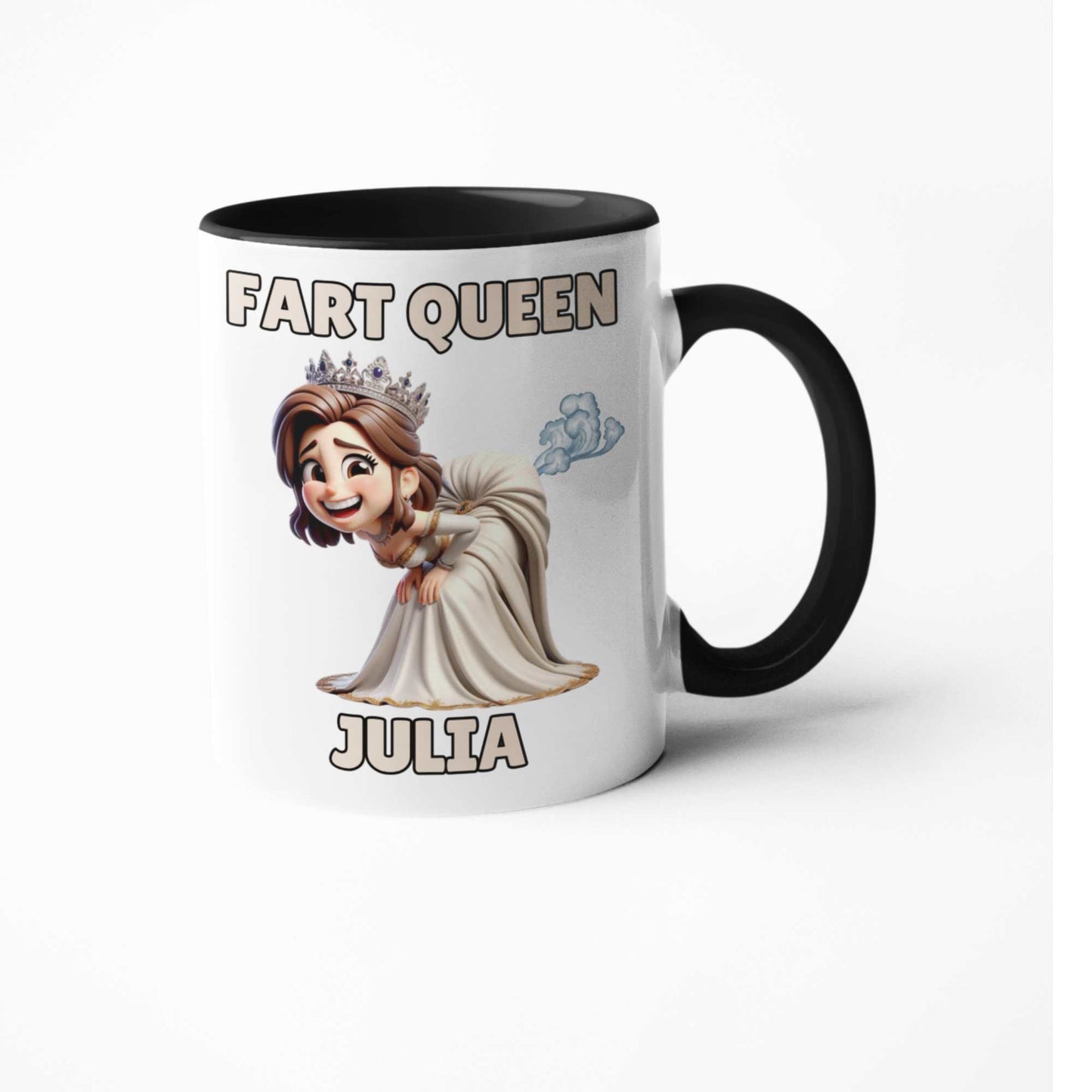 Fart queen personalised coffee mug
