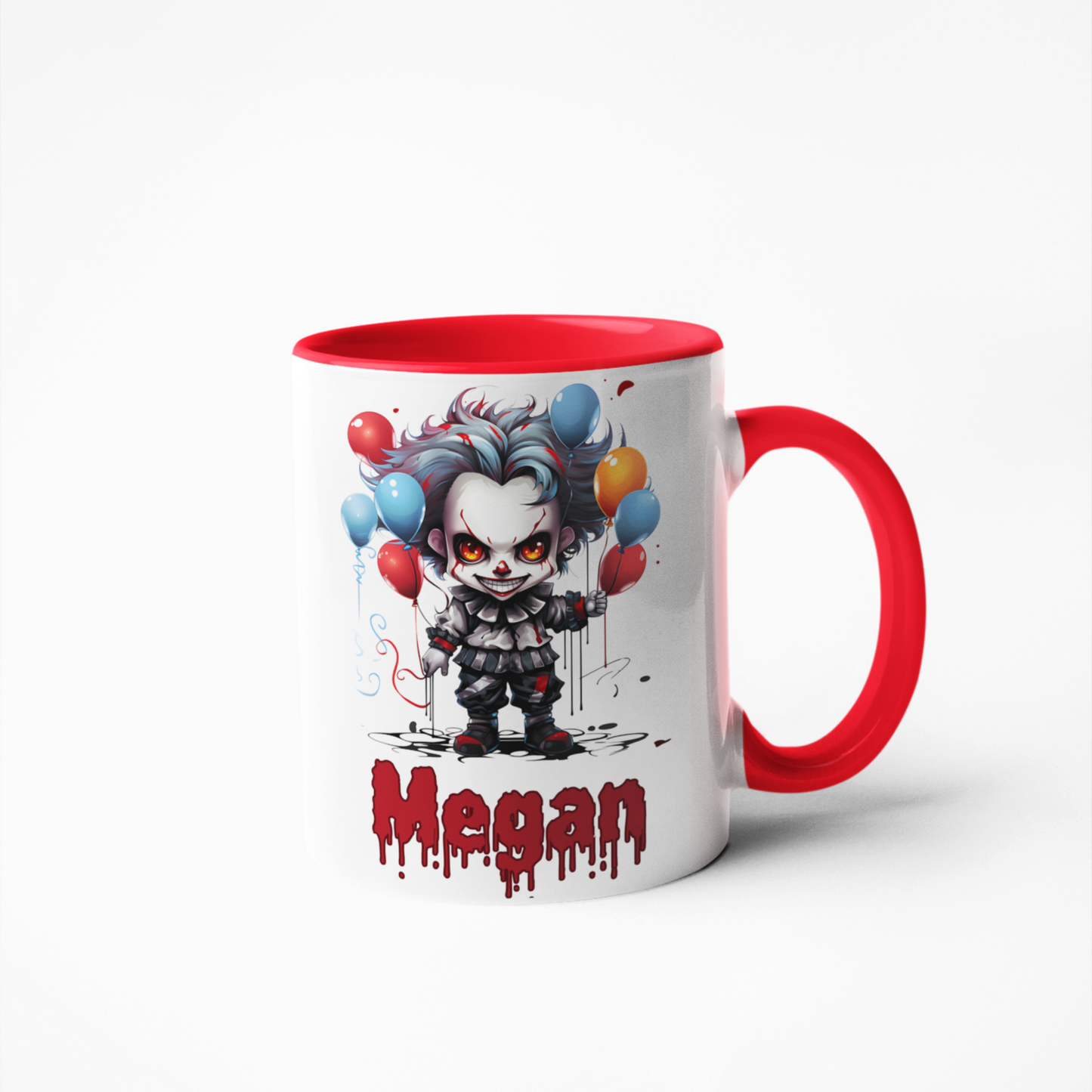 Halloween horror clown personalised coffee mug