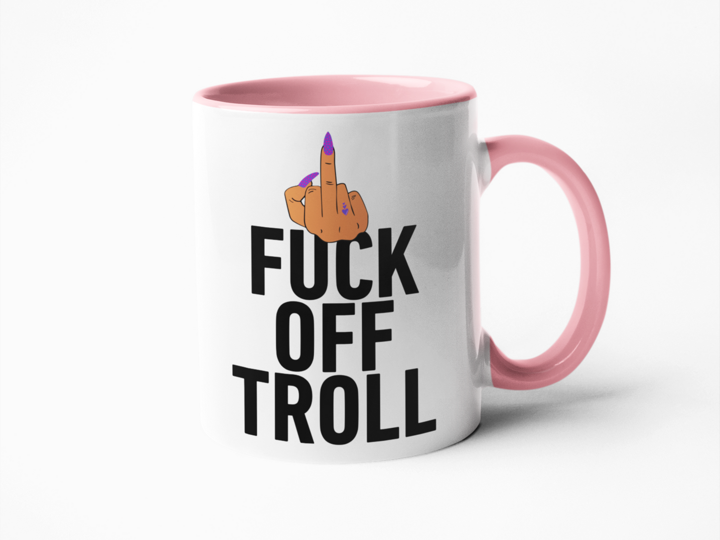 Fuck off troll funny coffee mug