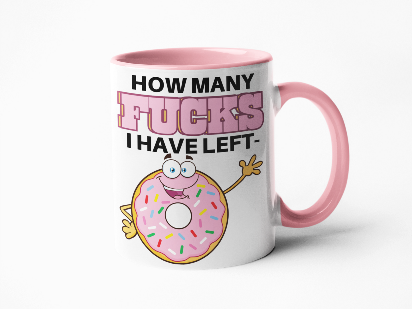 How many fucks left donut funny coffee mug