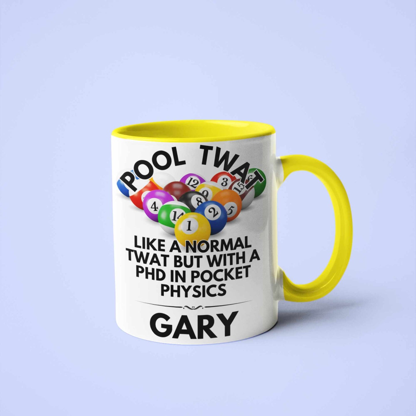 Pool Twat Mug - Personalised Funny Pool Player Gift, Customised Mugs UK, Pool Enthusiast Present, Unique Billiards Gifts