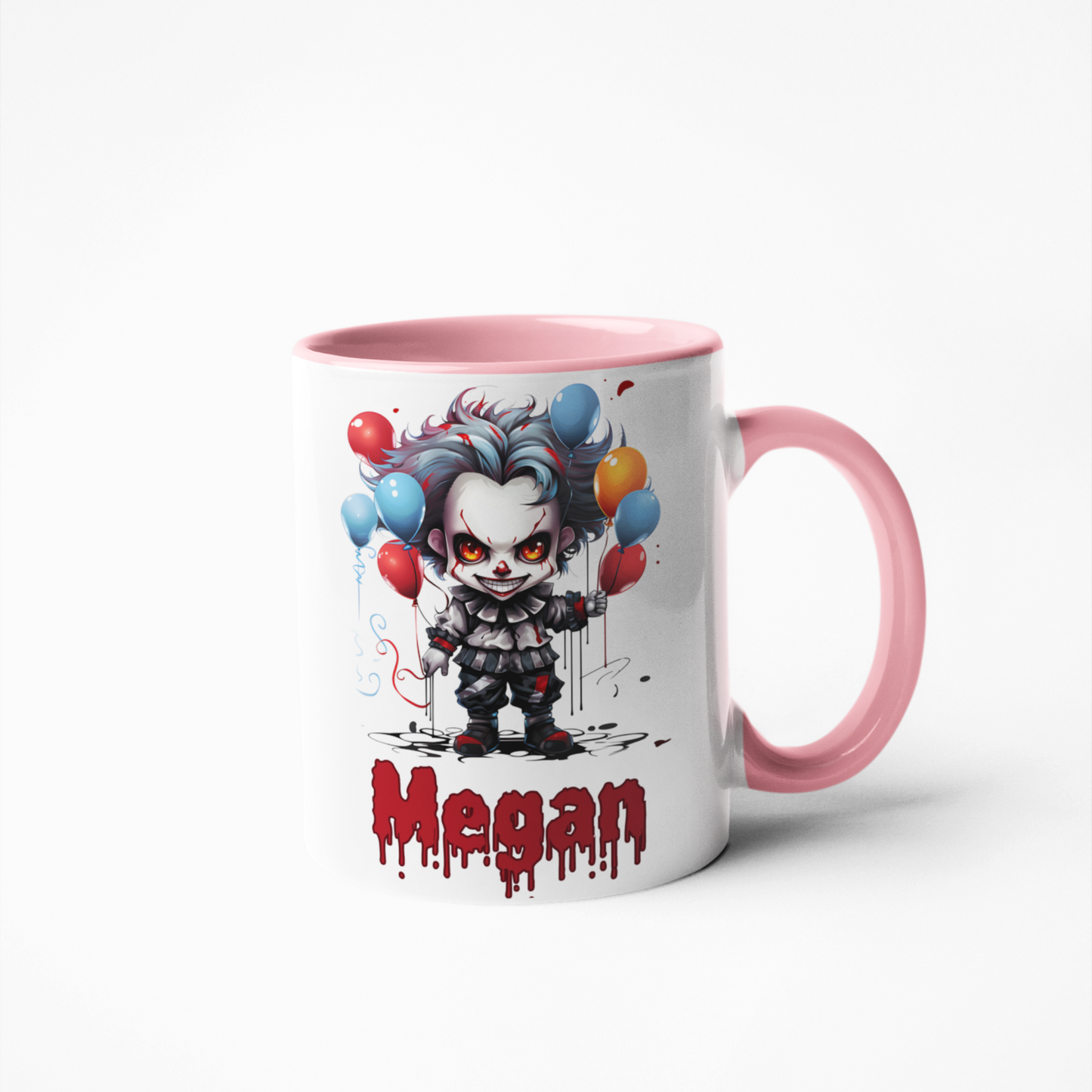 Halloween horror clown personalised coffee mug