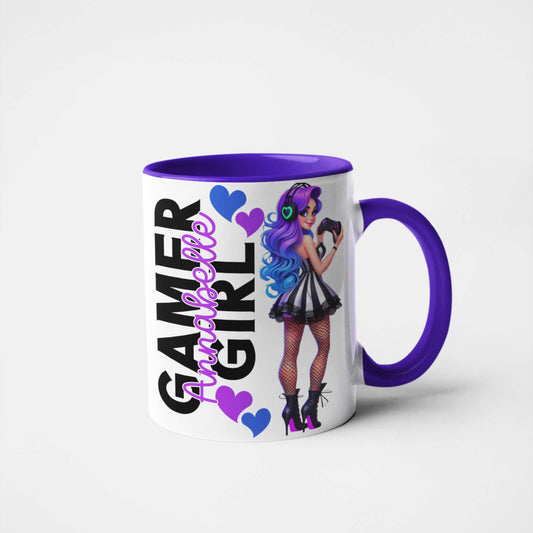 Gamer Girl Mug or Tumbler with Custom Name – Personalised Gift for Her | Gaming Mug & Tumbler | Perfect Gift for Gamer Girls