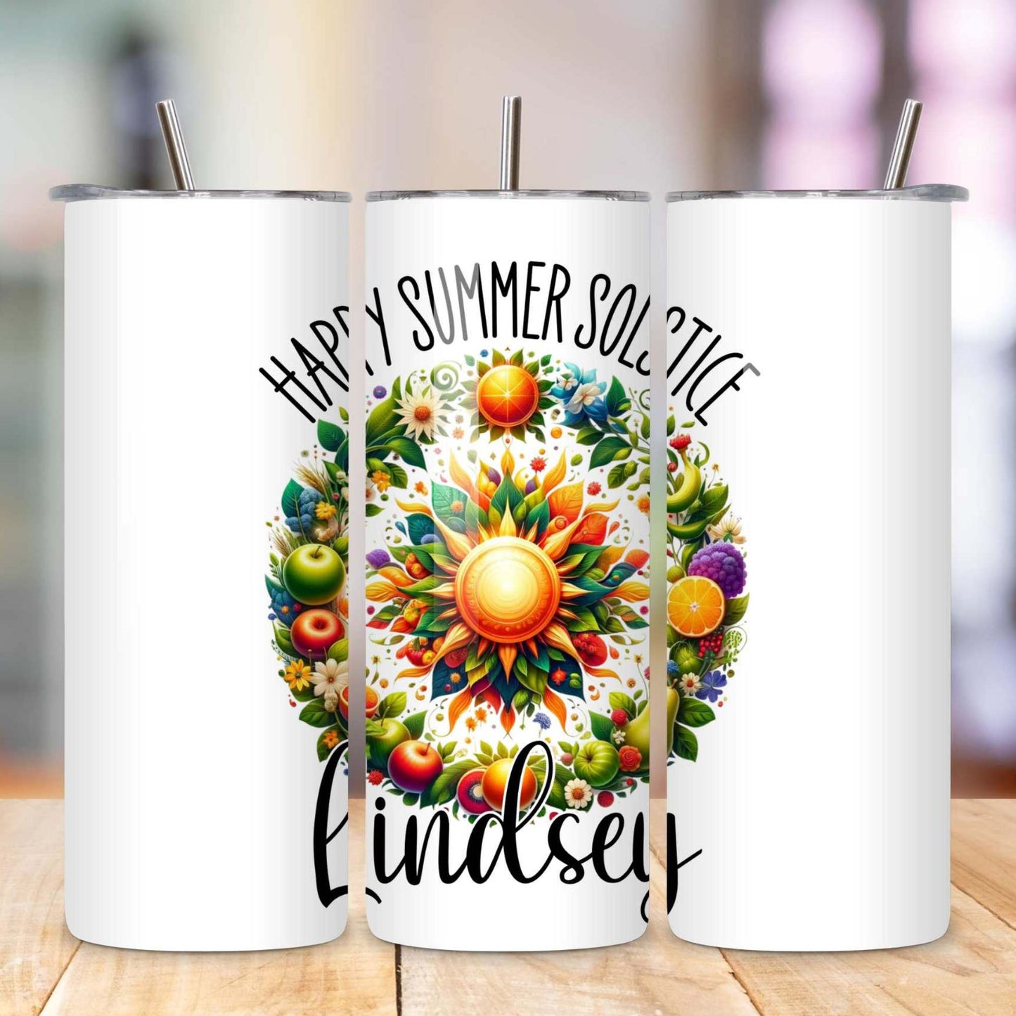 Customisable 'Happy Summer Solstice' Mug | Pagan Festival Drinkware | Personalised 11oz/15oz Mugs & 20oz Tumblers with Coasters