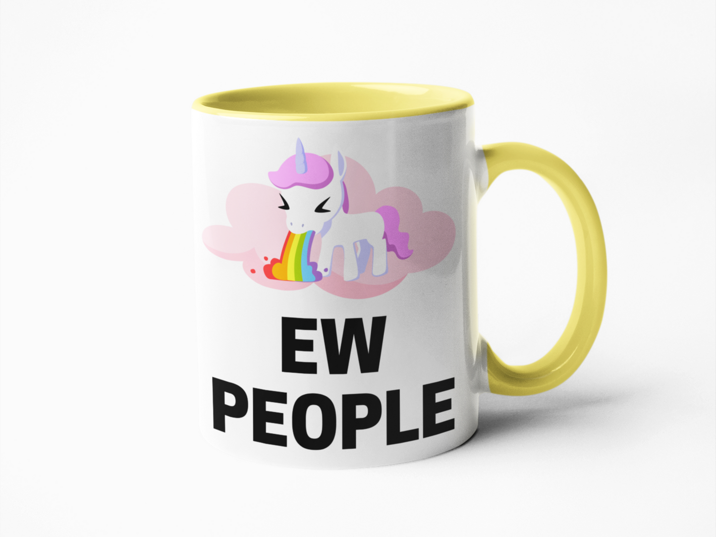 Ew people unicorn theme funny coffee mug