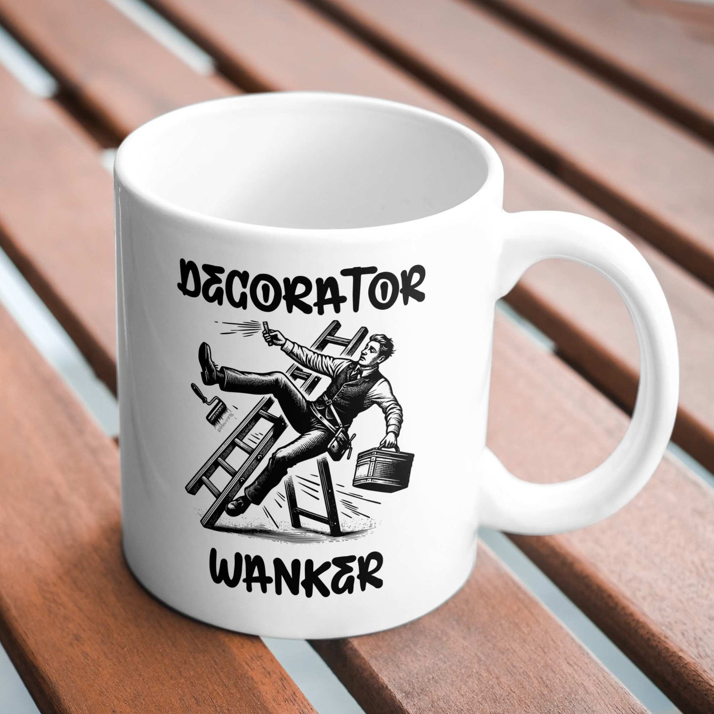 Decorator Wanker- Funny Rude Mugs for Work, Personalised Mugs UK, Funny Gifts for Friends, Unique Coffee Cup