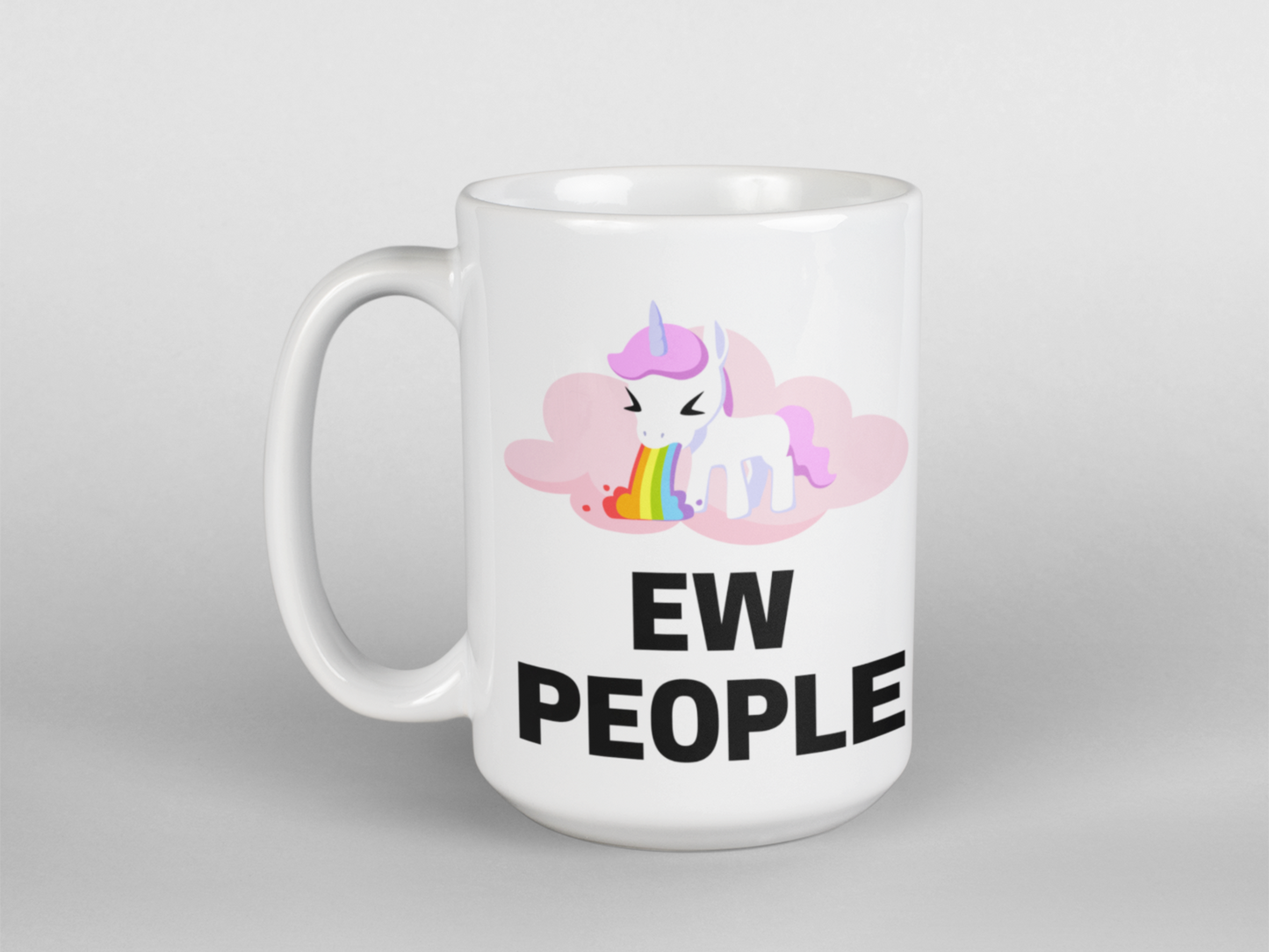 Ew people unicorn theme funny coffee mug
