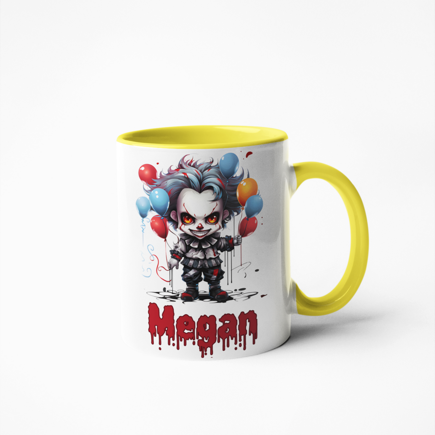 Halloween horror clown personalised coffee mug