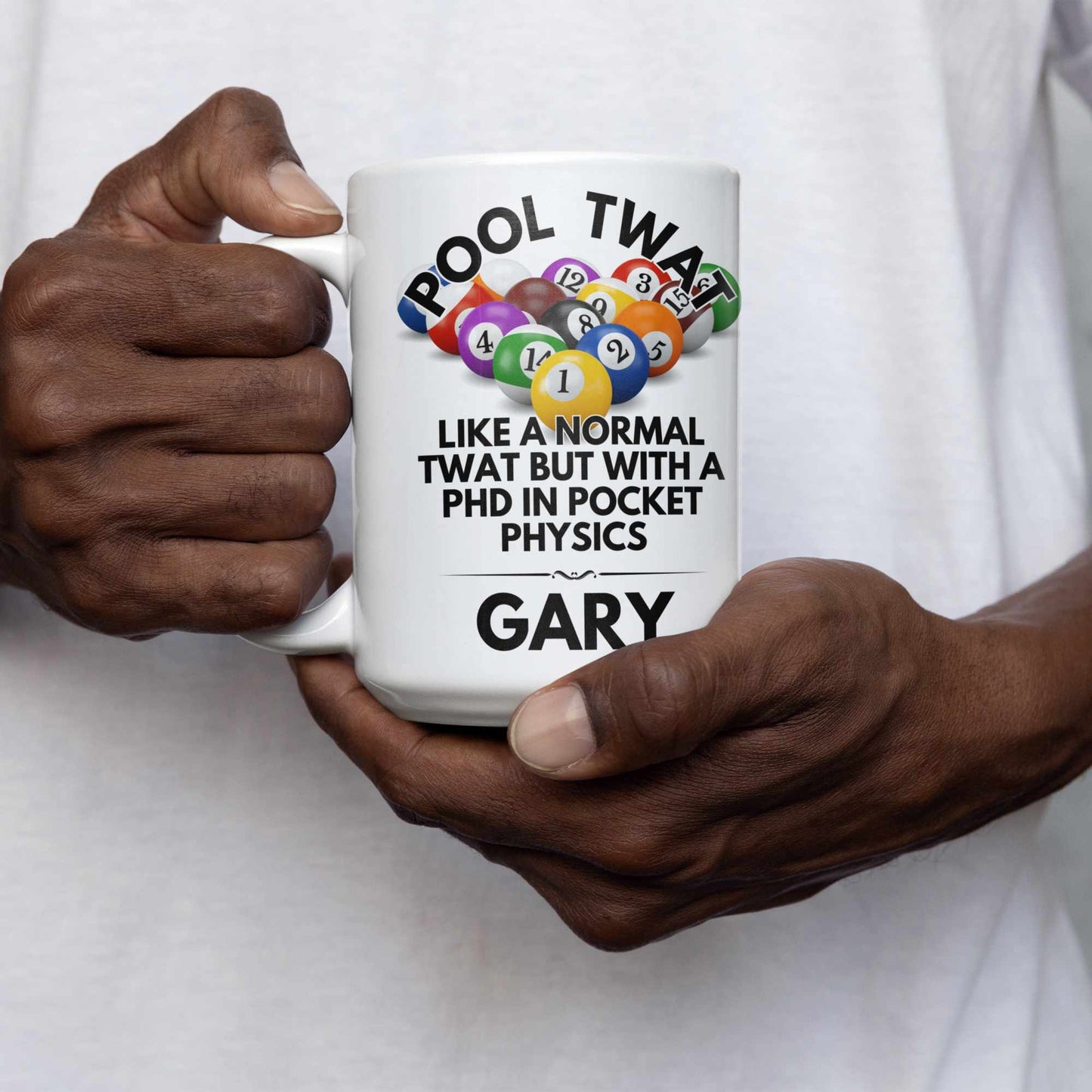 Pool Twat Mug - Personalised Funny Pool Player Gift, Customised Mugs UK, Pool Enthusiast Present, Unique Billiards Gifts