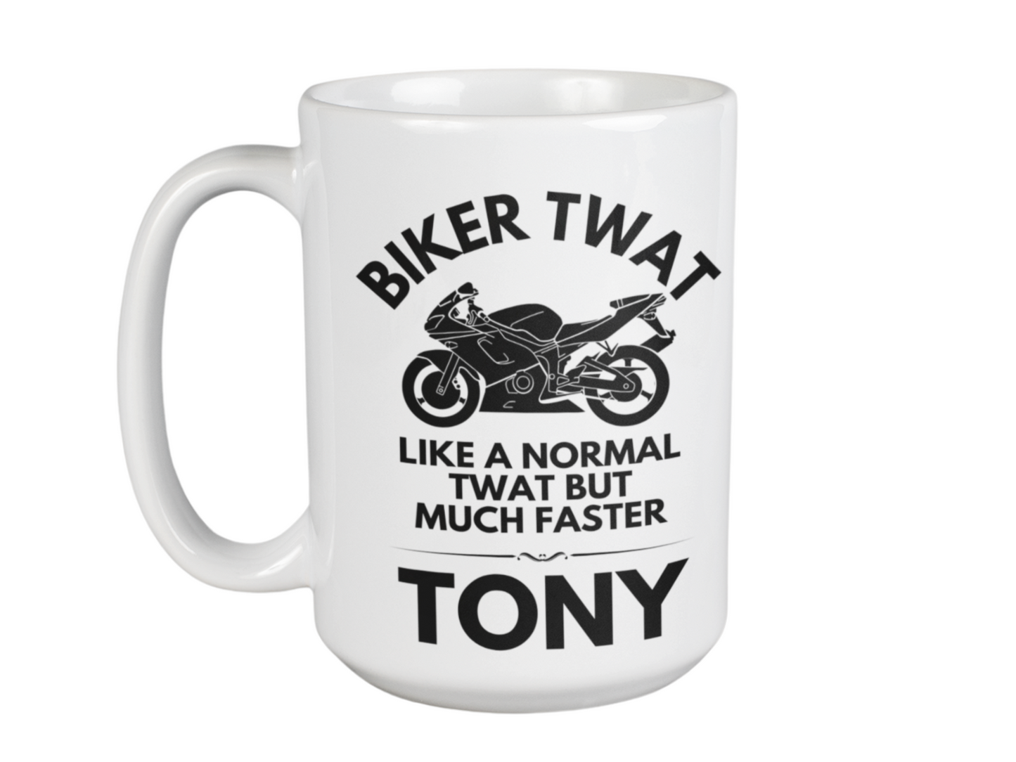 Biker twat motorcycle theme coffee mug