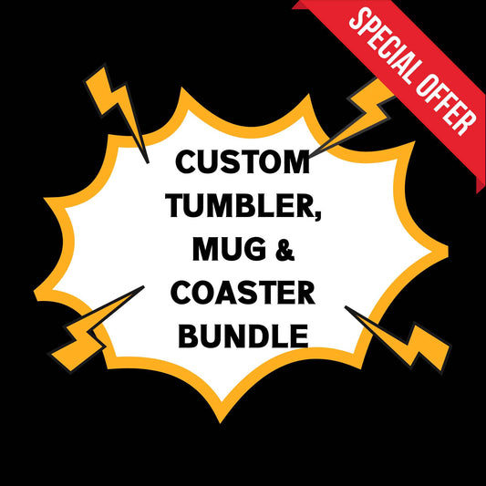 Personalised Photo Tumbler, Custom White Mug & Coaster Bundle - Perfect Gift Set £22 - Unique Present, Customisable Drinkware, Fun & Practical Gift