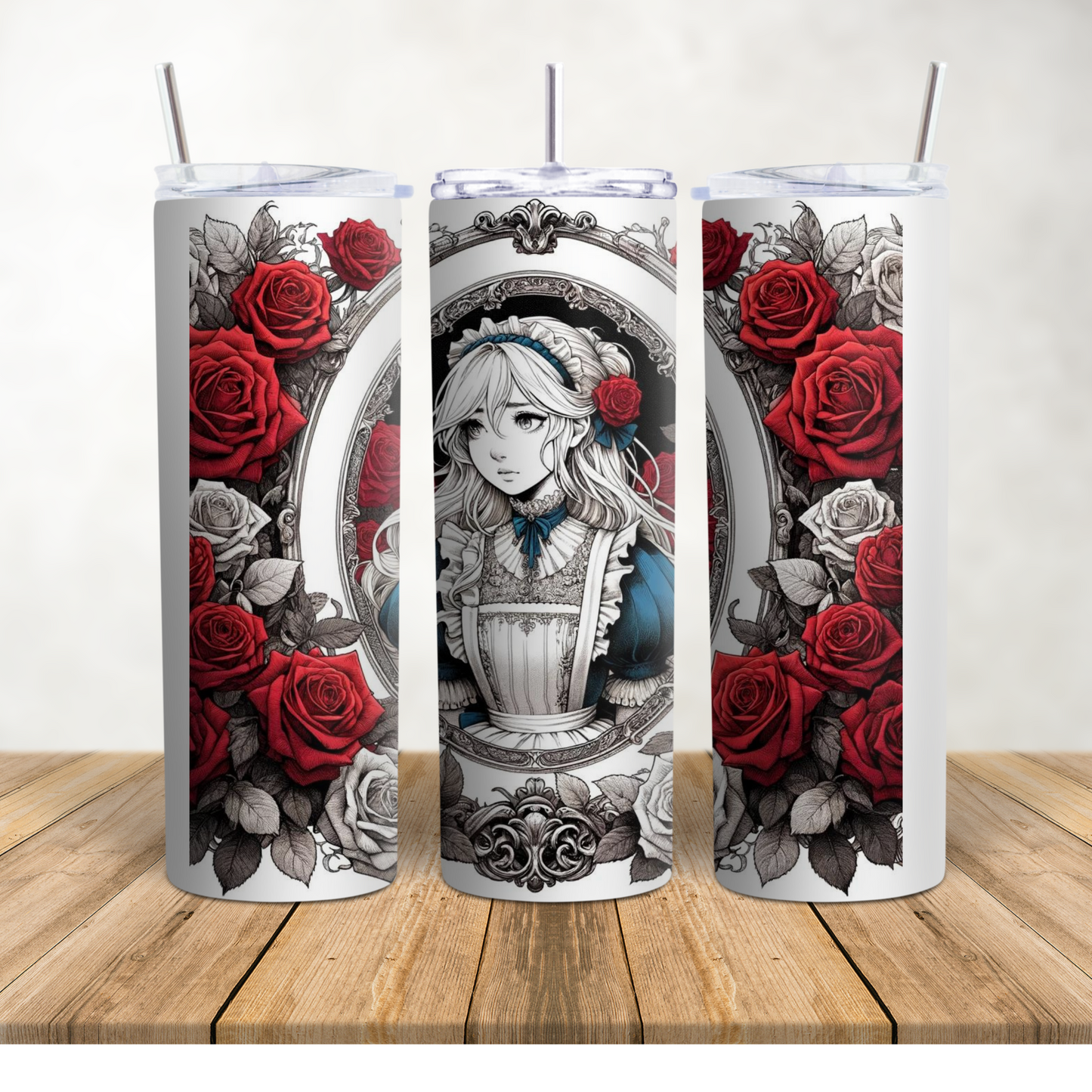 Enchanting 'Melancholic Alice' Tumbler - 20oz hot or cold drinks cup