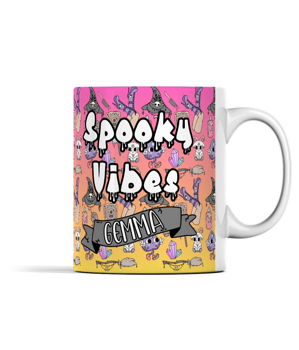 Spooky vibes personalised 11oz mug