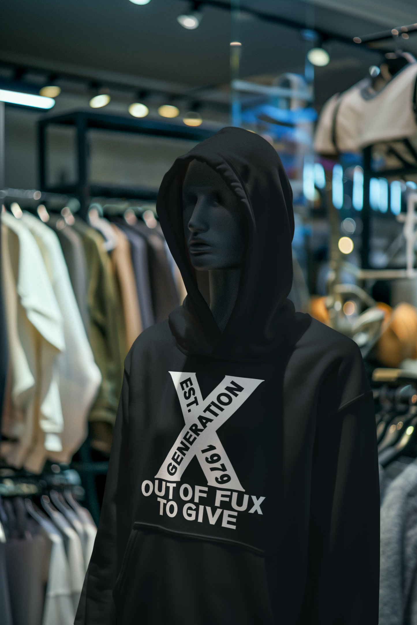 Generation X Hoodie - Out of Fux to Give, Funny British Pullover, Retro Nostalgic Gen X Hoodie