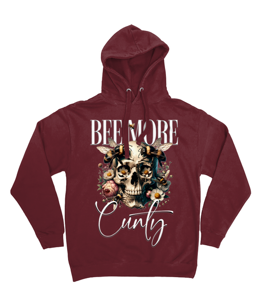 Bee More Cunty Hoodie – Bold Skull & Bees Design – Funny, Sarcastic Gift for Women – Charcoal, Black, Burgundy, Navy