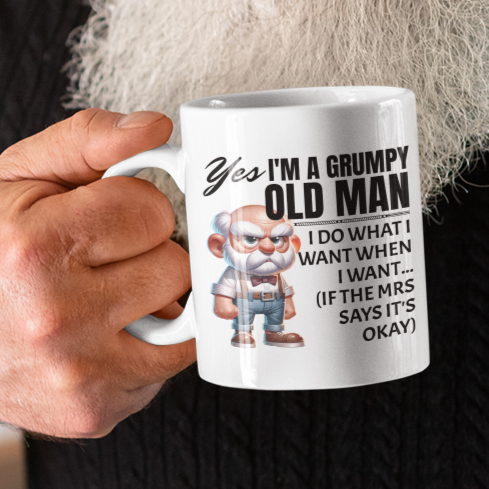 Yes, I'm a Grumpy Old Man Funny Mug - Sarcastic Gift for Husbands, Dads & Grandads - Perfect for Birthdays, Father’s Day & Retirement