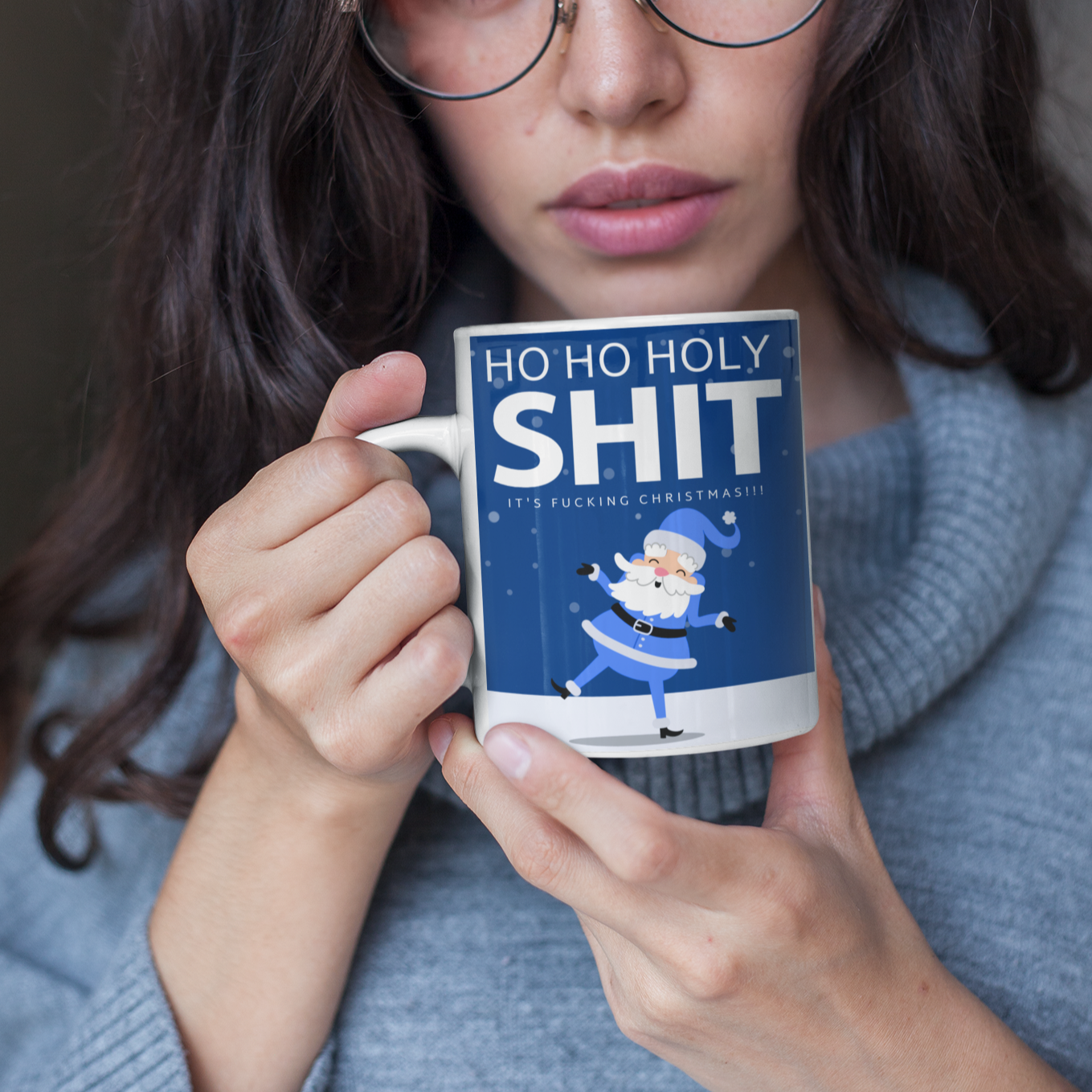 ho ho holy shit funny Christmas mug swear profanity