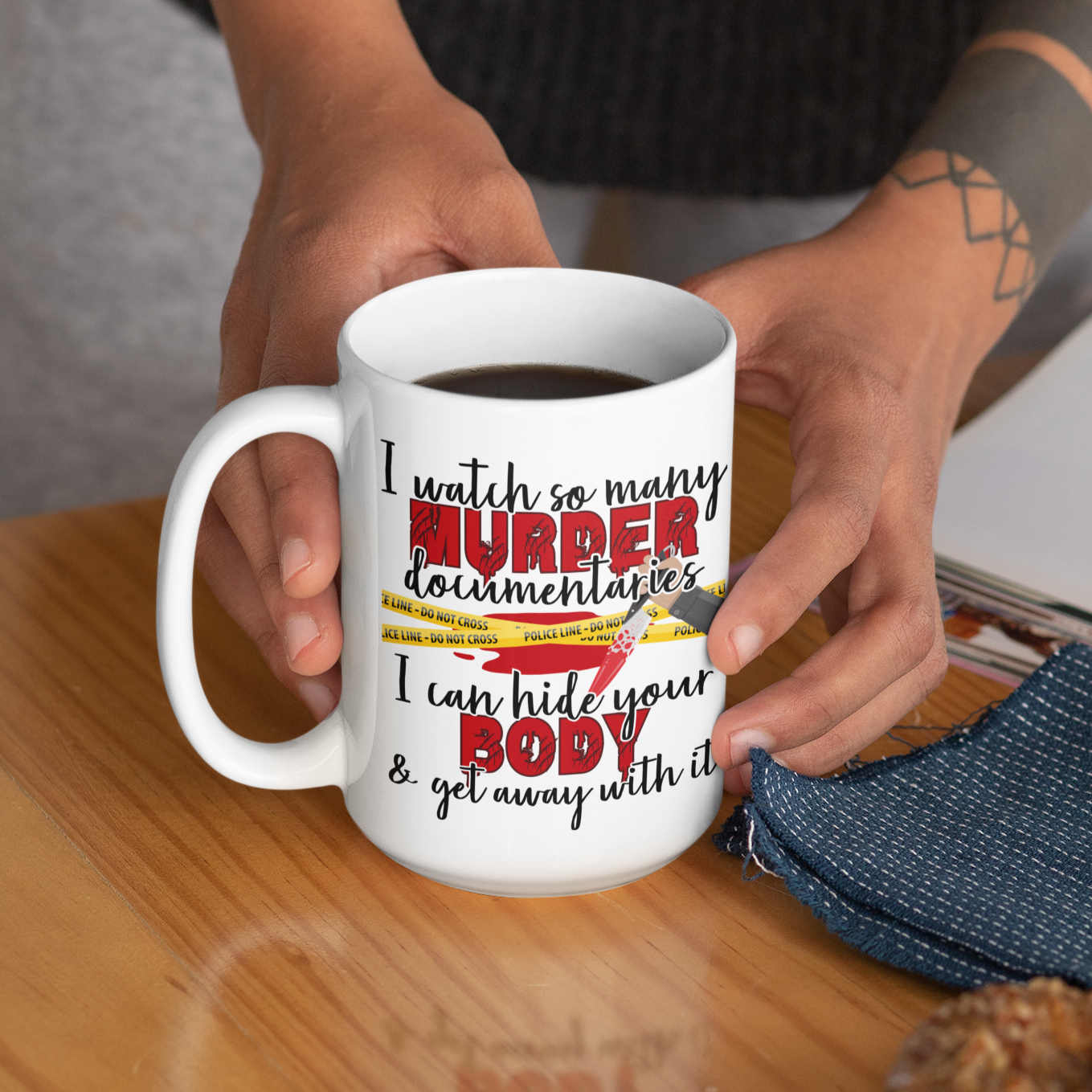 I watch documentaries funny coffee mug