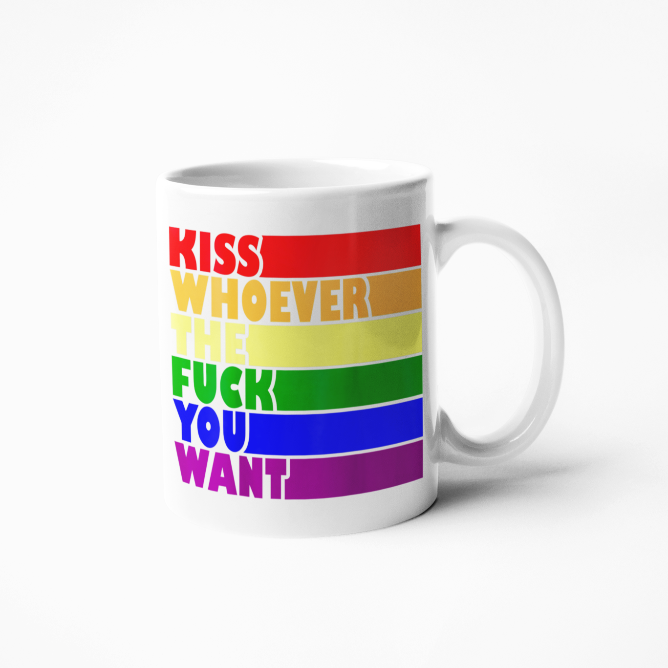 Kiss whoever you want gay pride LGBTQIA coffee mug