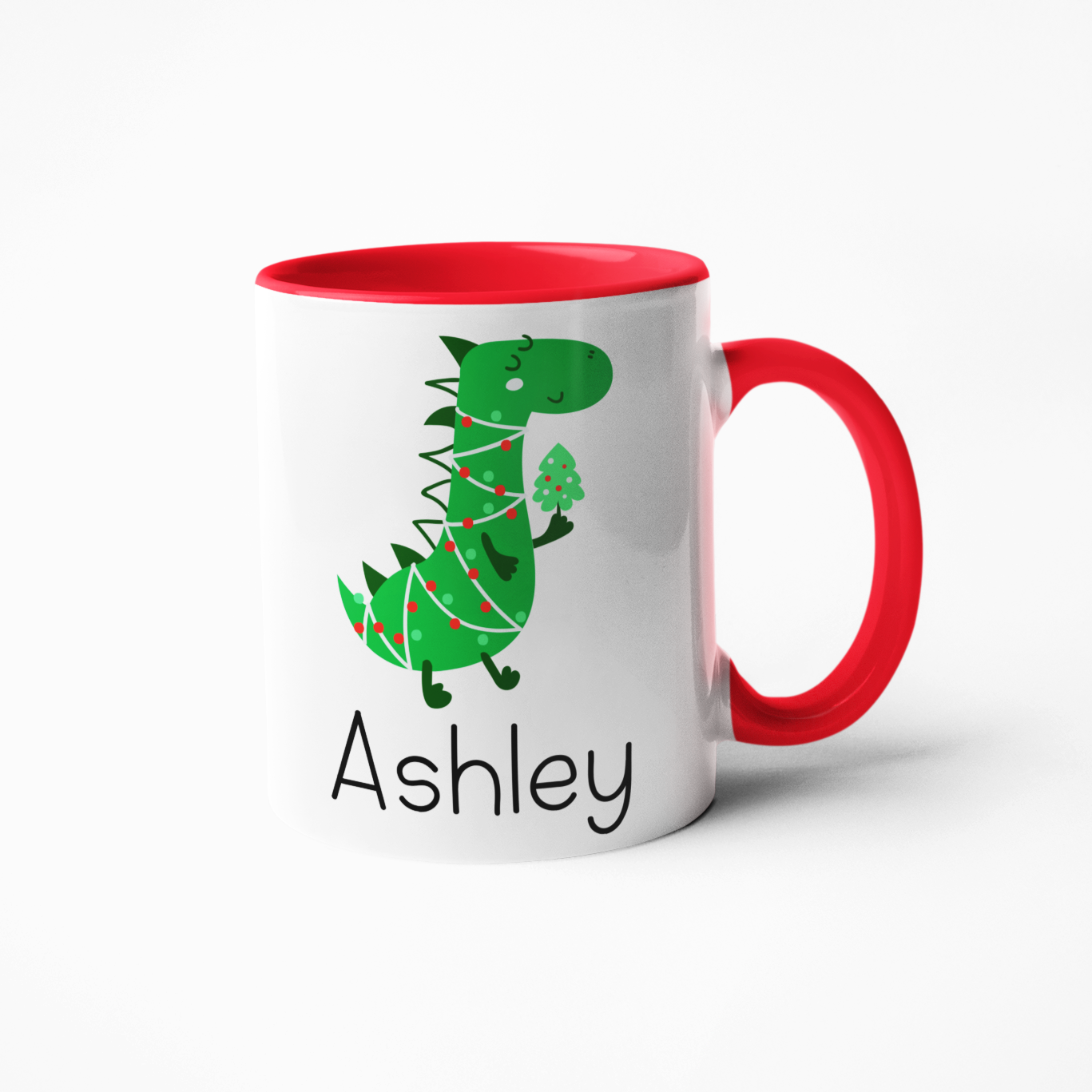 Dinosaur Christmas personalised mug