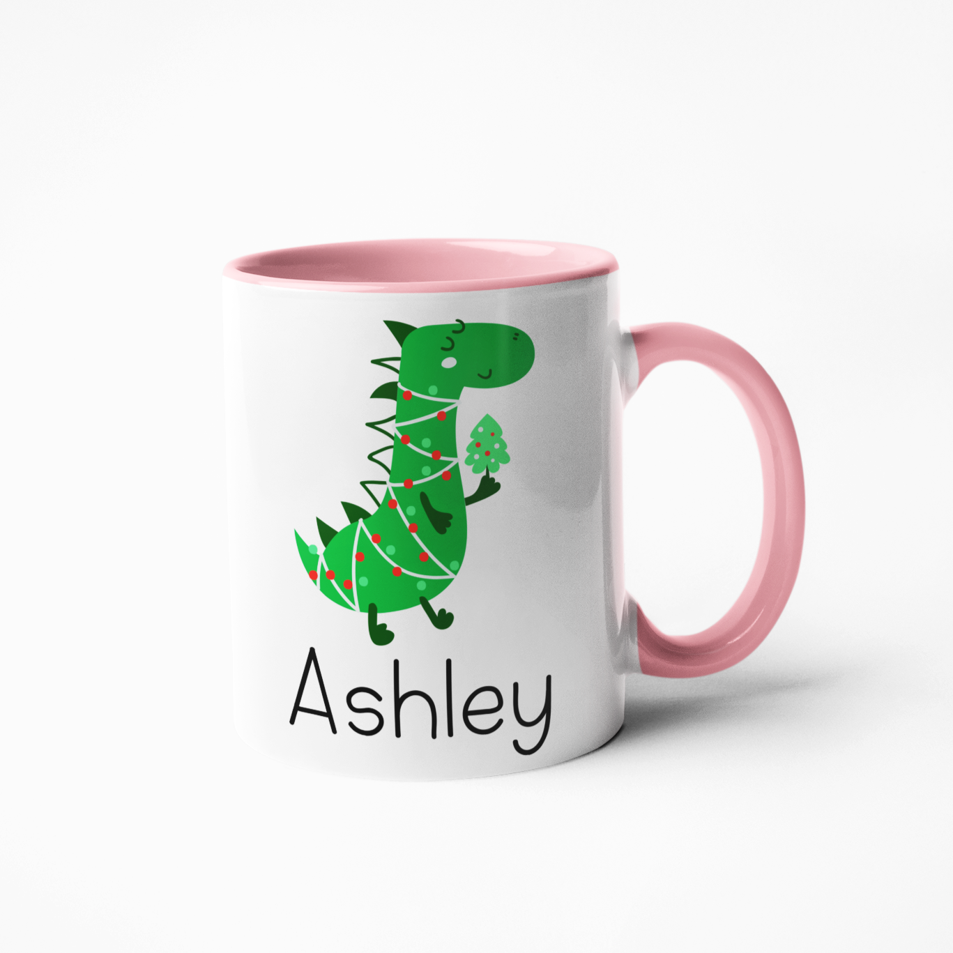 Dinosaur Christmas personalised mug