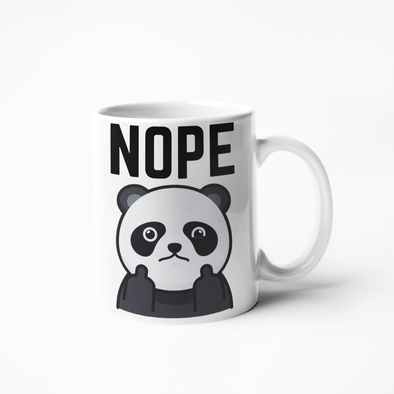 Take a stand for the things you believe in with this Nope Swearing Middle Fingers Panda Coffee Mug! Boldly declare your stance with this fun design and challenge yourself with every sip. Featuring a panda bear giving the middle finger, this mug is perfect for the risk-taker and the rebel in you!