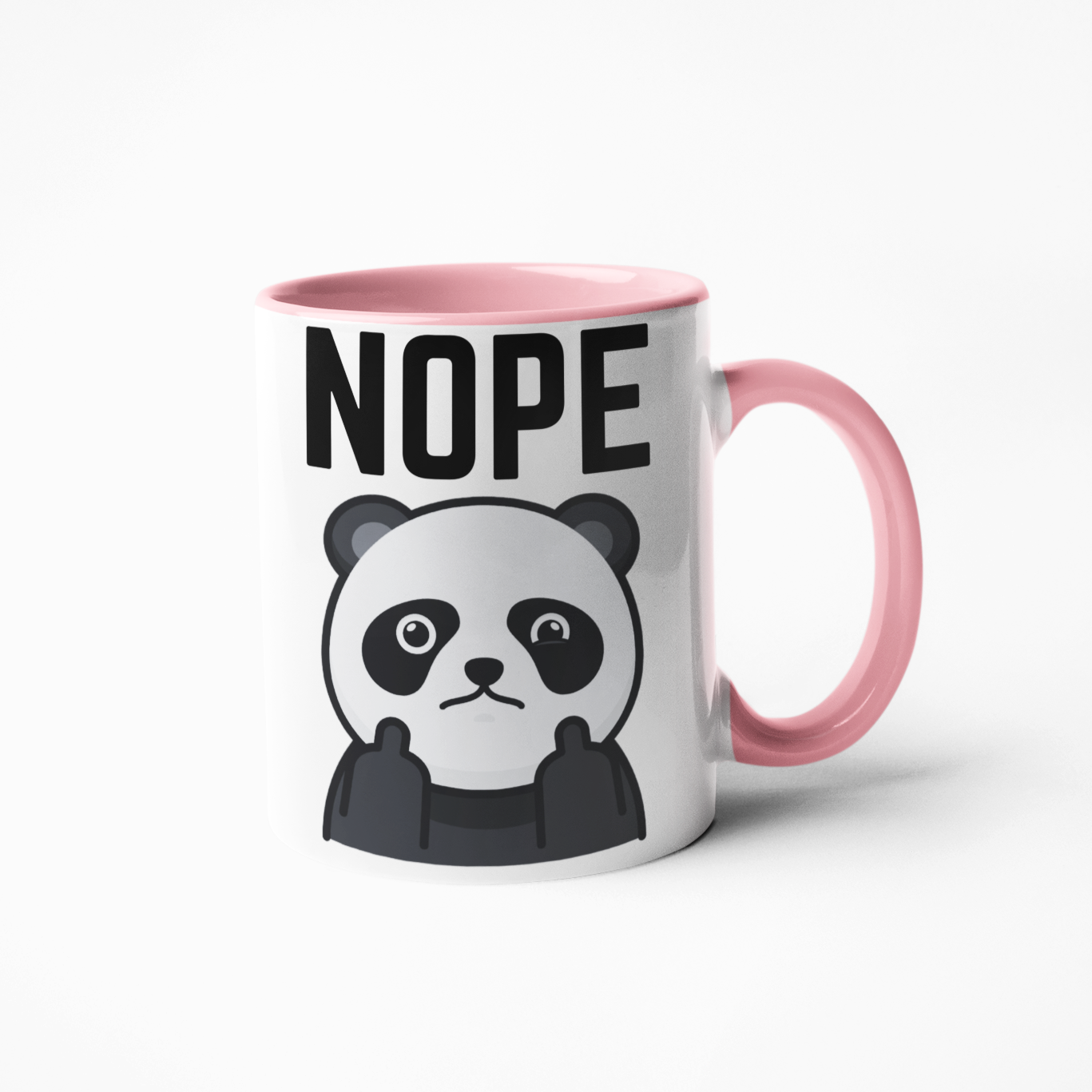 Take a stand for the things you believe in with this Nope Swearing Middle Fingers Panda Coffee Mug! Boldly declare your stance with this fun design and challenge yourself with every sip. Featuring a panda bear giving the middle finger, this mug is perfect for the risk-taker and the rebel in you!