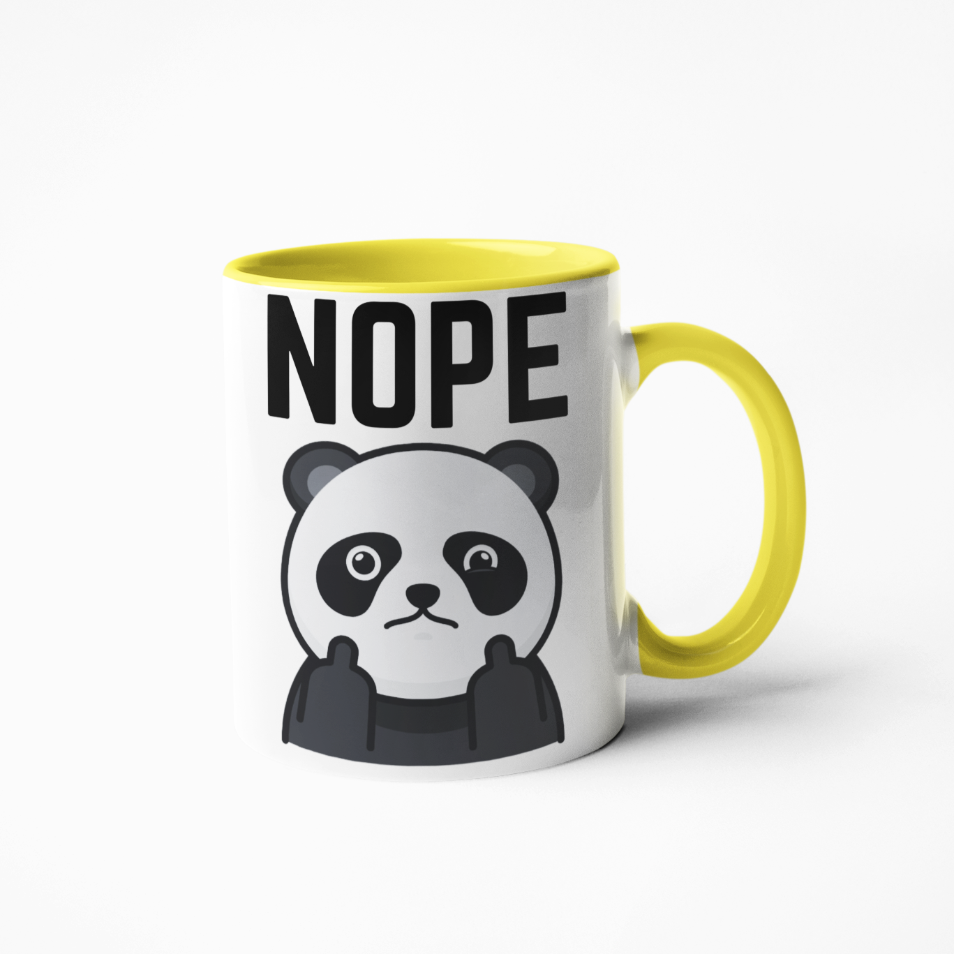 Take a stand for the things you believe in with this Nope Swearing Middle Fingers Panda Coffee Mug! Boldly declare your stance with this fun design and challenge yourself with every sip. Featuring a panda bear giving the middle finger, this mug is perfect for the risk-taker and the rebel in you!