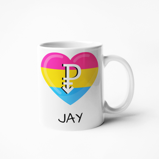 This high-quality, Pansexual-themed coffee mug is a perfect gift for any pansexual individual! It is microwave and dishwasher safe for convenience, and can be personalised with any name. Enjoy your coffee in true pride with this unique and beautiful mug.