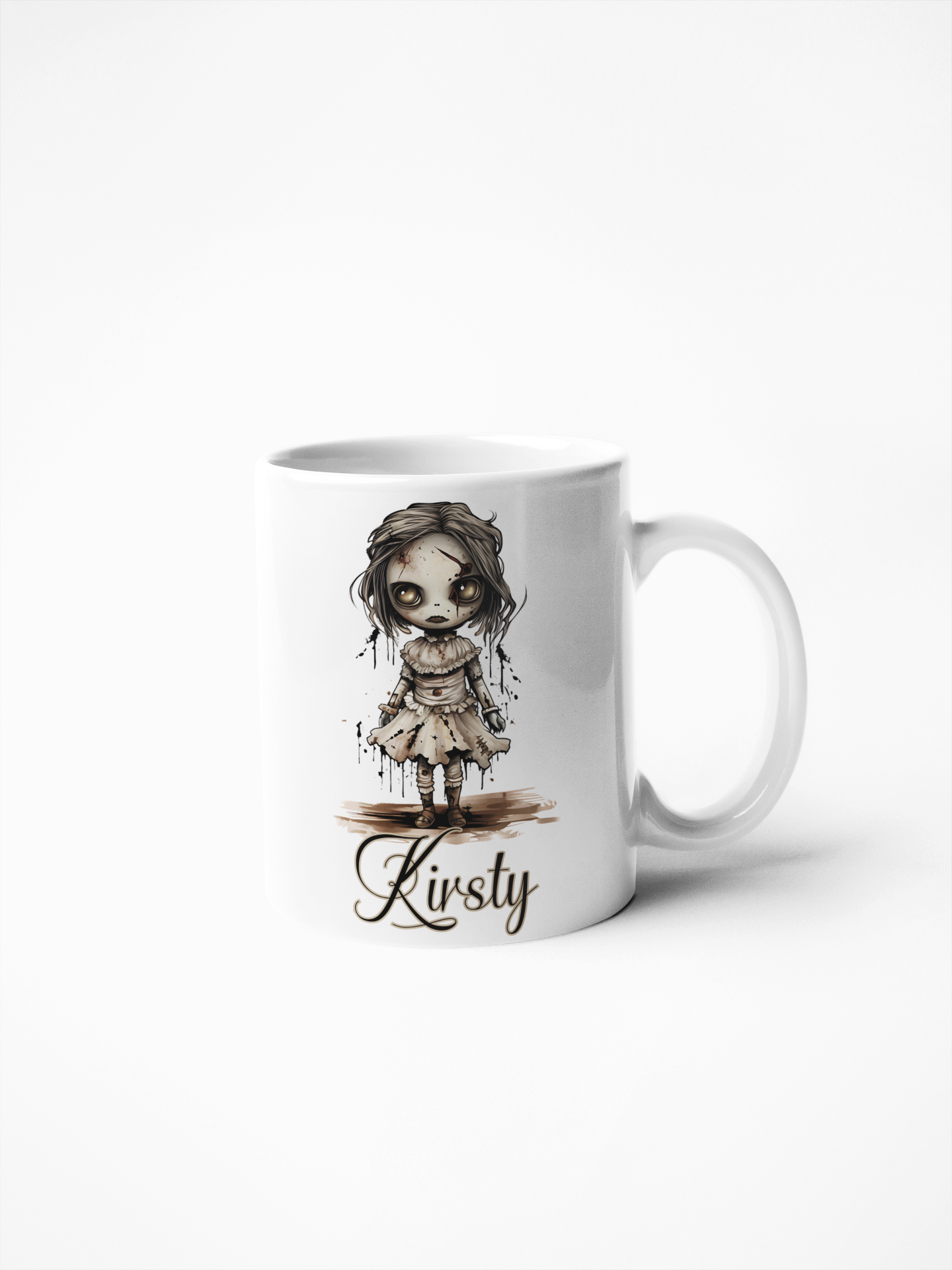 Dead clown gothic doll personalised coffee mug