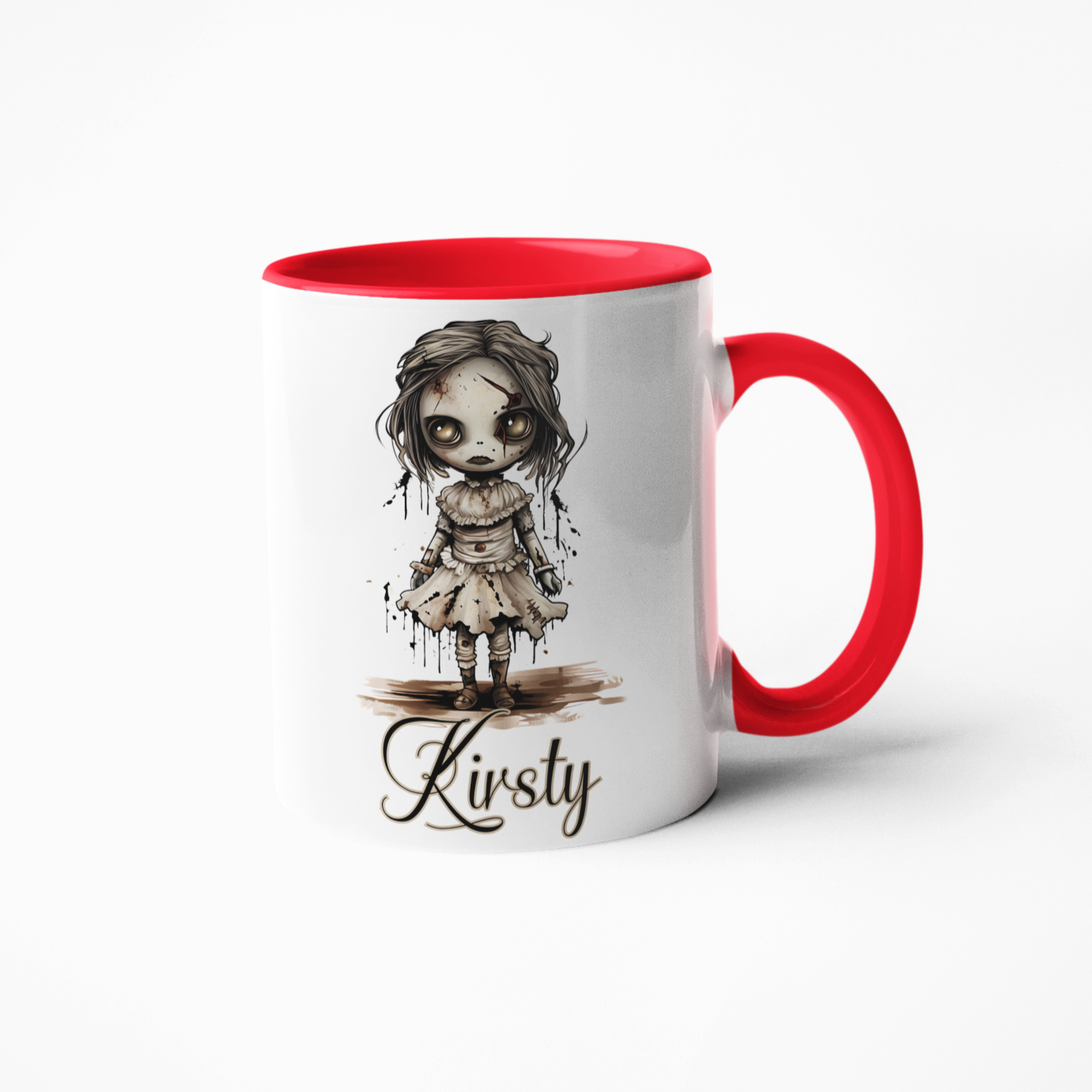 Dead clown gothic doll personalised coffee mug