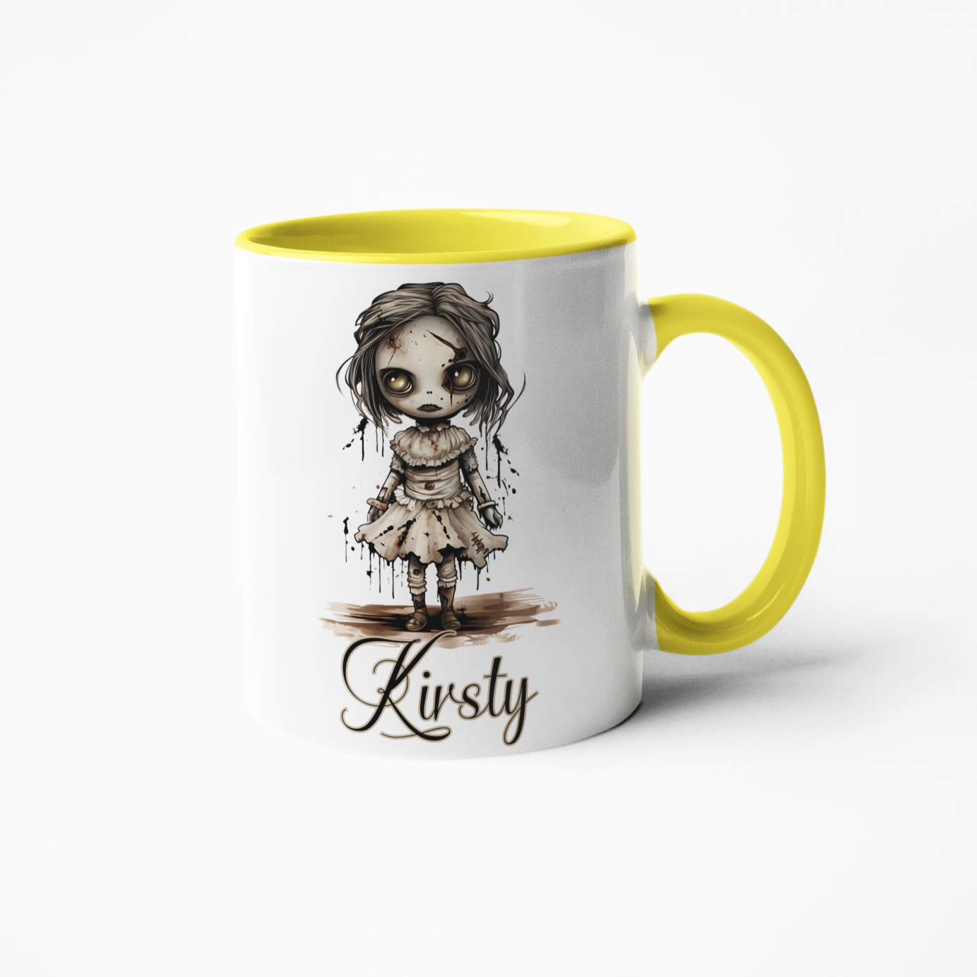 Dead clown gothic doll personalised coffee mug