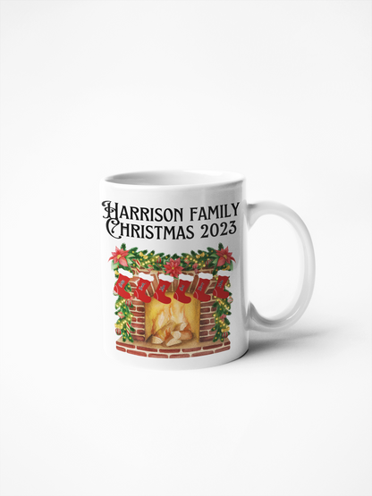 Fireplace Family Christmas 2023 mug, tea towel bauble buy 1 or as a set
