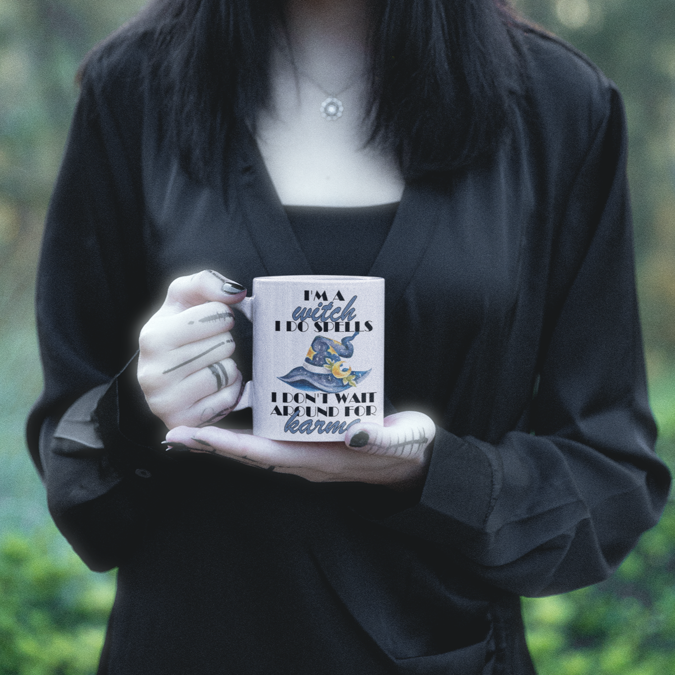 I'm a witch I do spells funny coffee mug